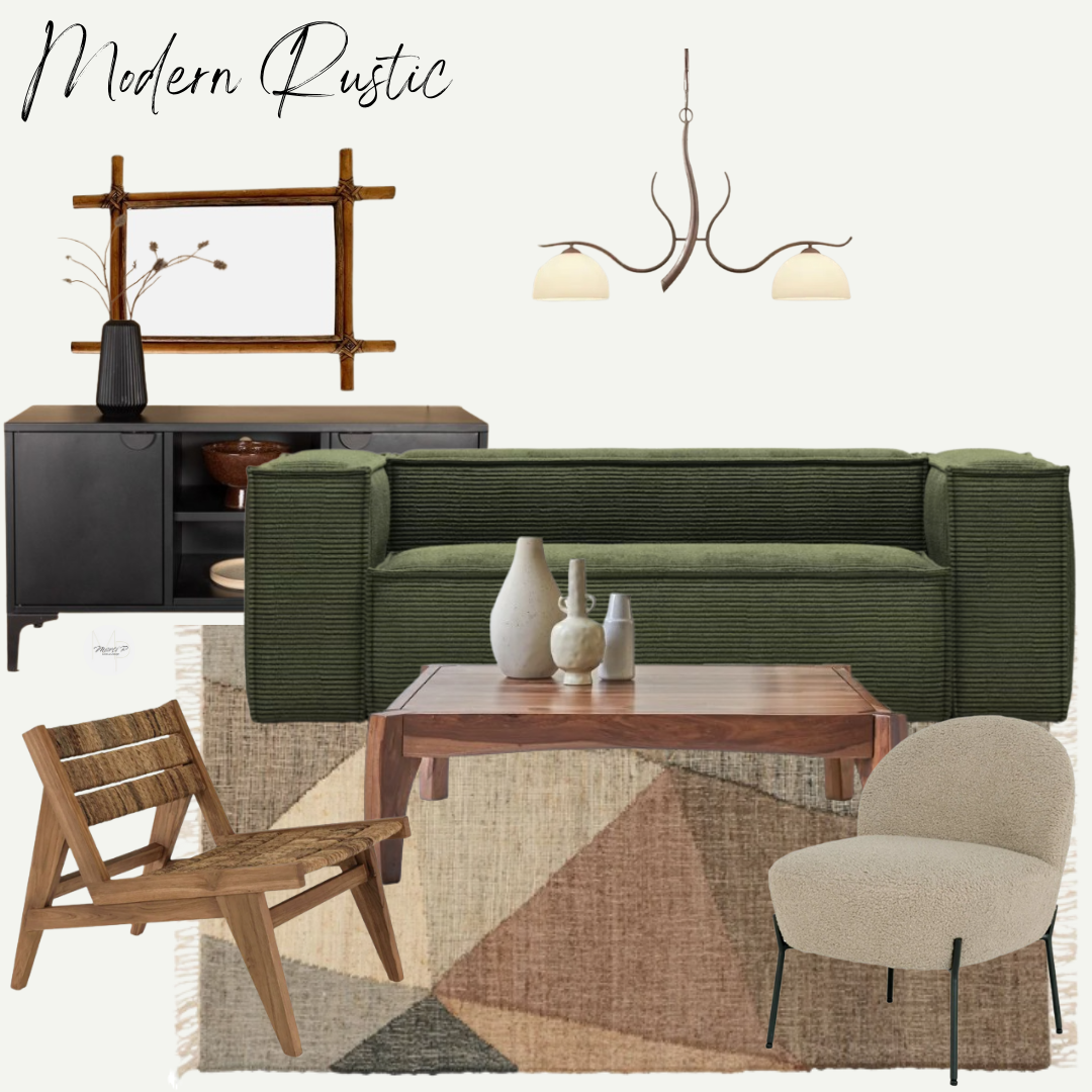 Intérieur élégant Du Salon Avec Table Basse Rustique Design