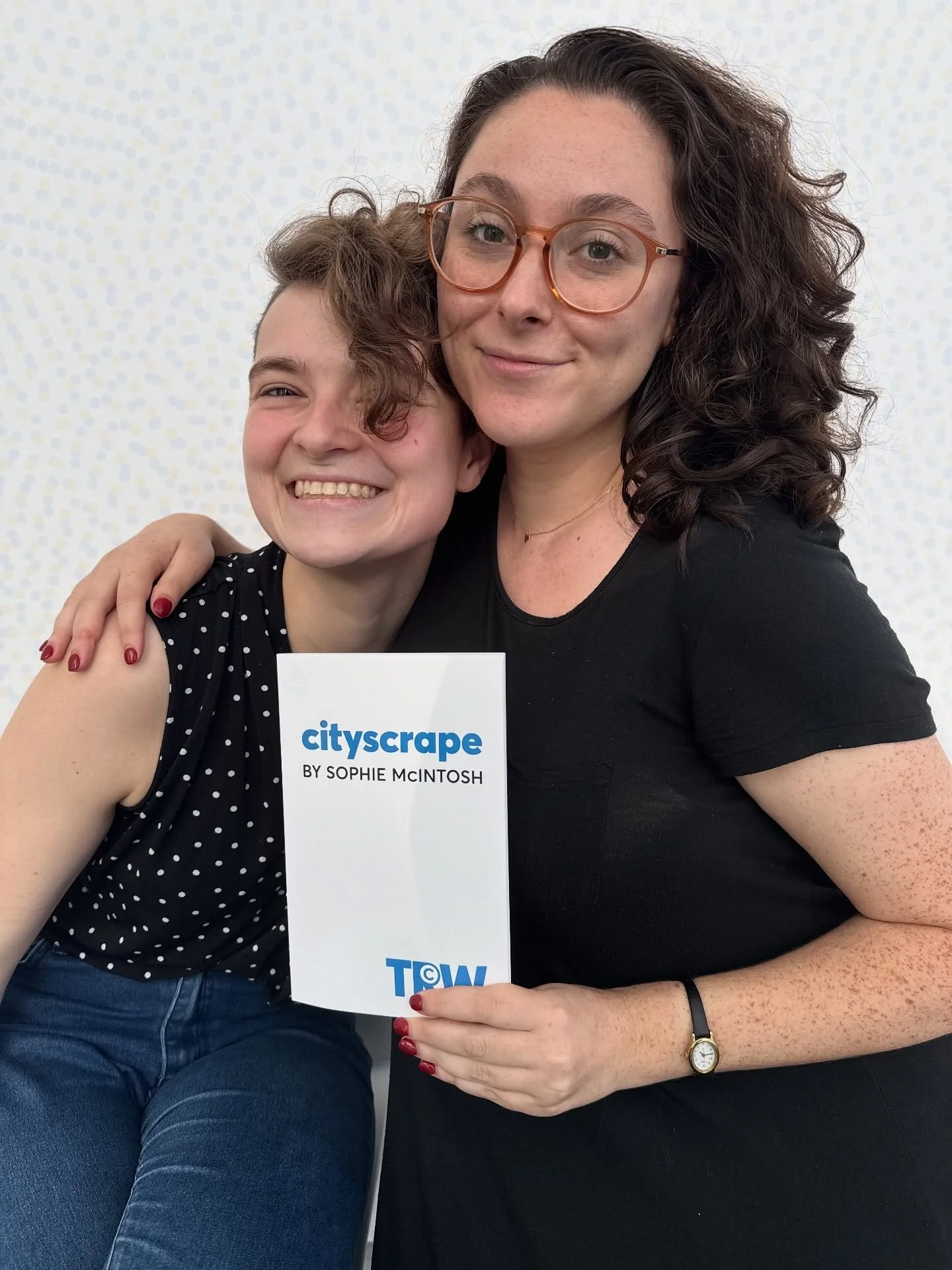 so freaking thrilled to announce that copies of cityscrape are now available at the @dramabookshop and online through @trwshows! it is beyond surreal that the first play we ever put up as a company is now available for you to do yourselves. love to a