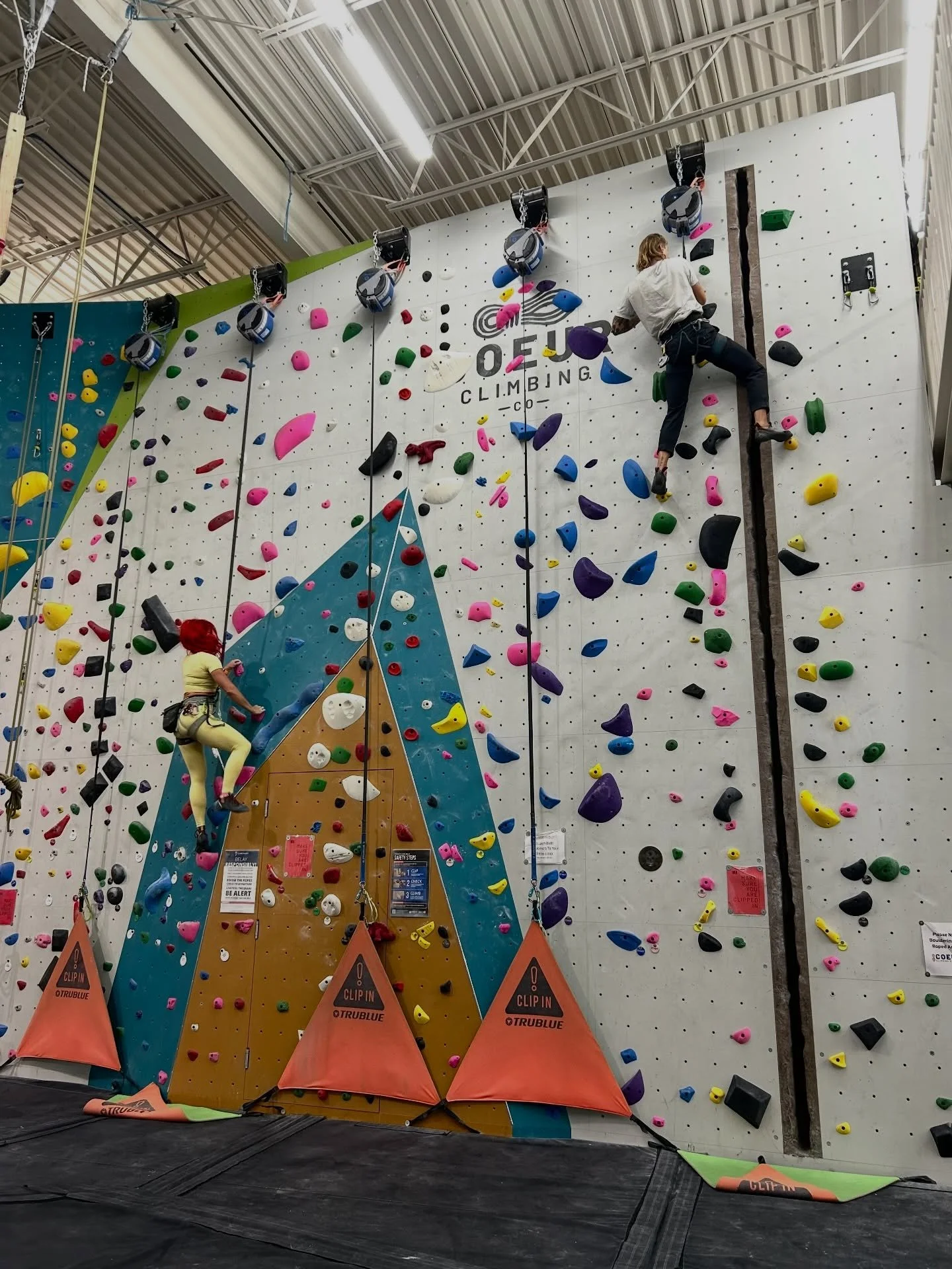 New climbs on the comp wall and the right side autobelays!