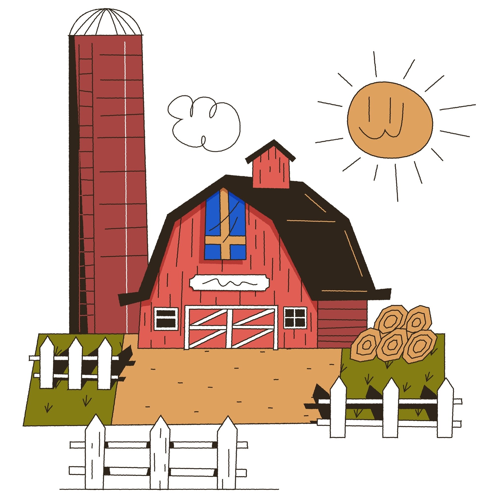 🐓 I mostly am a barn artist now 🐔 

I just like to draw barns. 

BarnHa&uuml;s. 

Throughout New England there&rsquo;s all these different giant and small, tilted and straight red and green BARNS everywhere of all different shapes.

I spent some ti