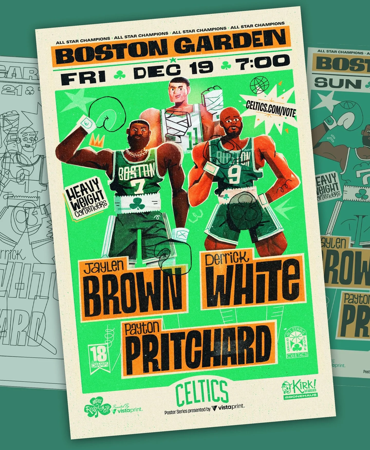 Second poster for @celtics 🍀 and @vistaprint 🌈 
This one was a challenge! I wanted to try something new, and kept falling back into the style of the first poster. 

First of all, I made a youtube video about the proces from start to finish and the 