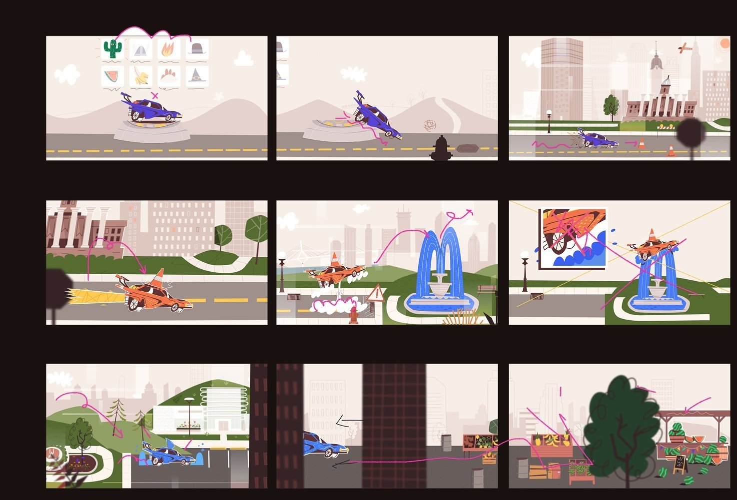 Storyboard Racket Ship Rocket League CRL Animation & Illustration :: Kirk Wallace Illustration ...