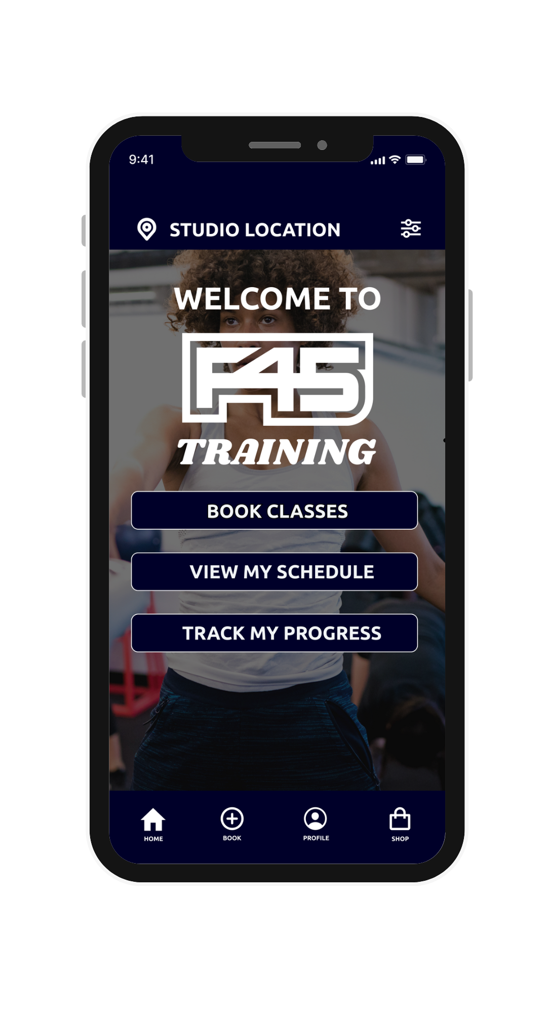 Gym app home screen design