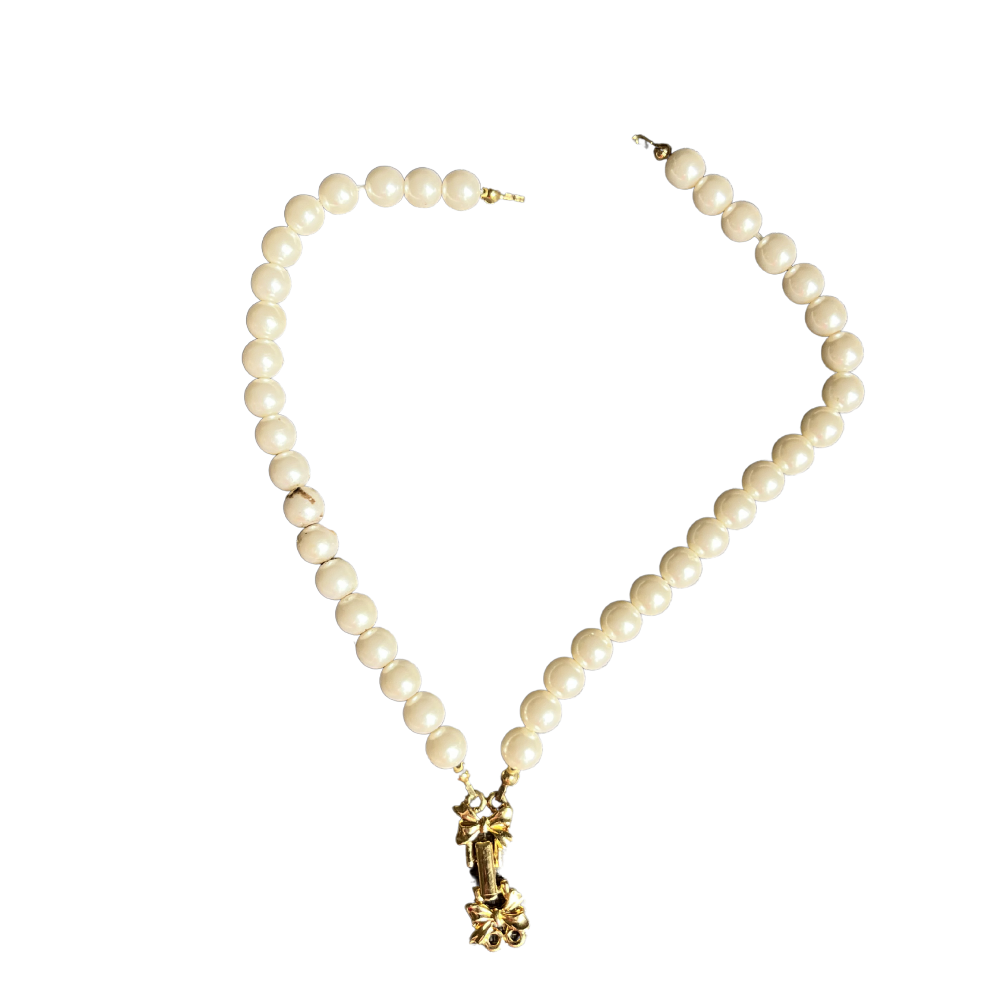 Pearl Necklace With Gold Charm