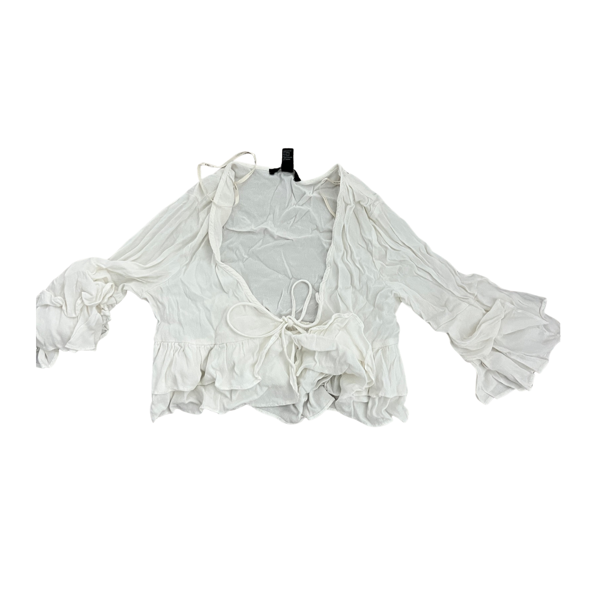 White Ruffled Tie-up Cover (S)