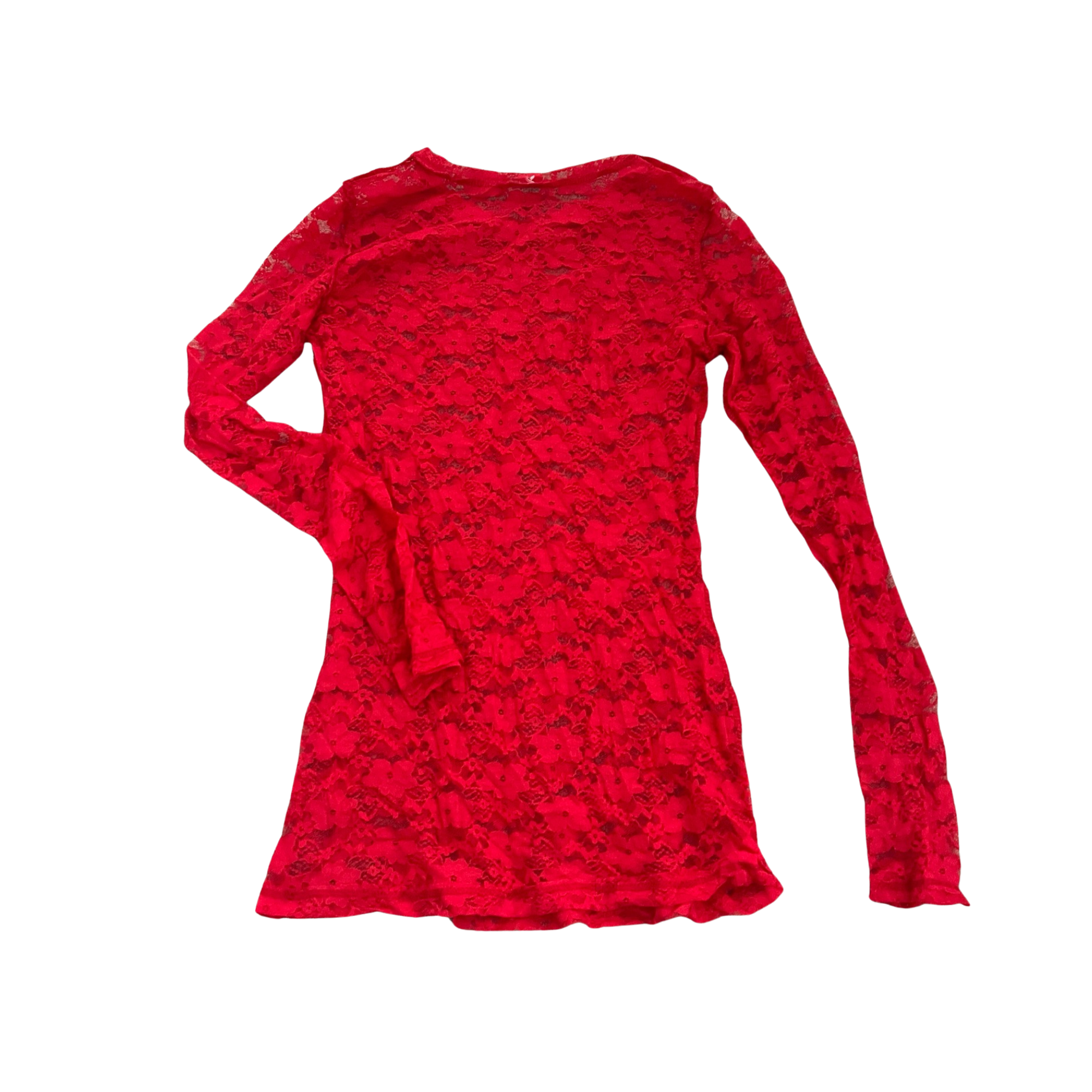 Red Laced Long-Sleeved Dress (S/M)