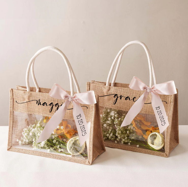Bridesmaid Tote Bag – Personalized Reusable Wedding Gift