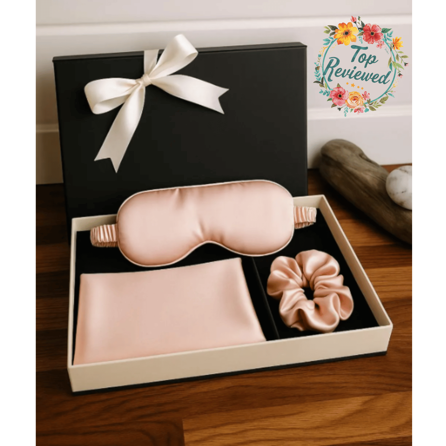 Mulberry Silk Sleep Set Gift Box – Pillowcase, Eye Mask & Scrunchies