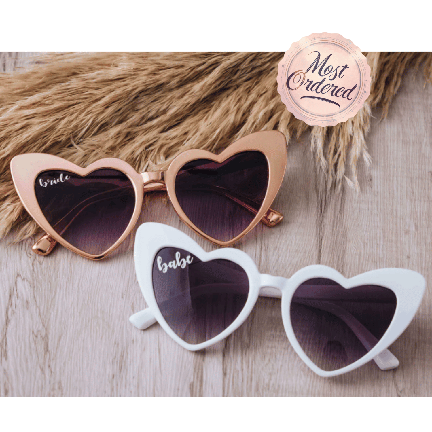 Bride & Babe Heart Sunglasses