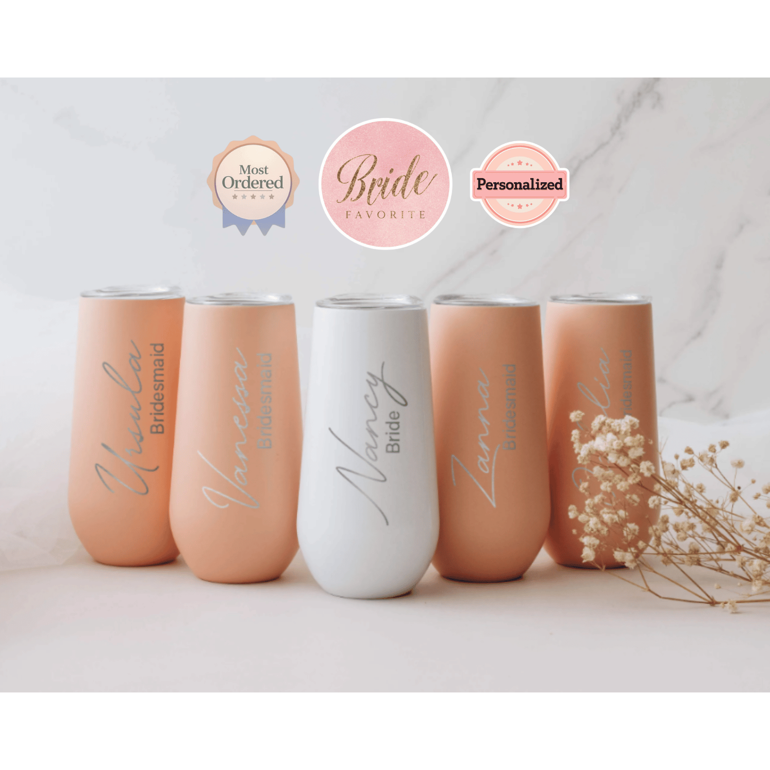 Personalized Bridesmaid Champagne Tumbler
