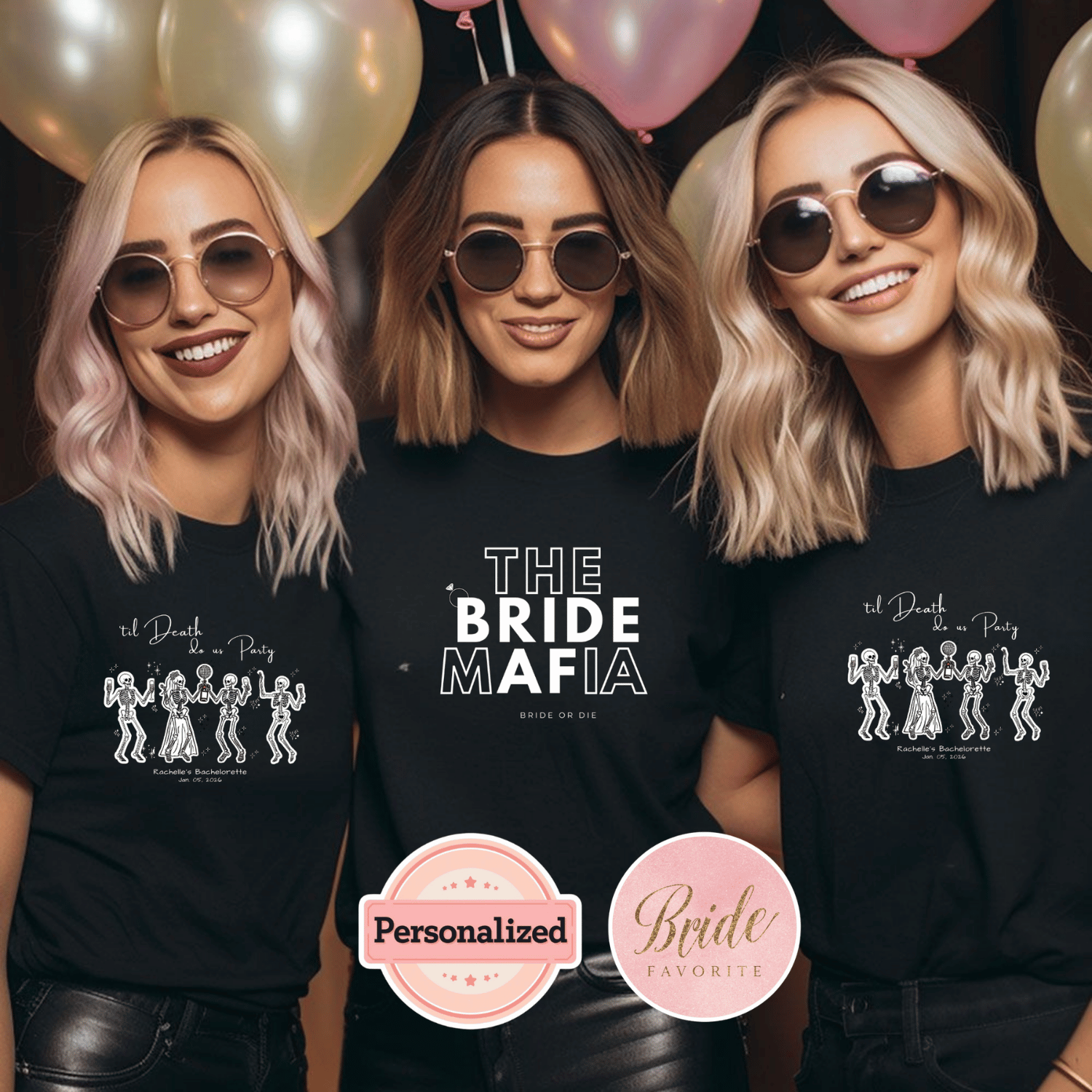 Bride or Die Bachelorette Party Shirt, Bride Mafia Crew Tee