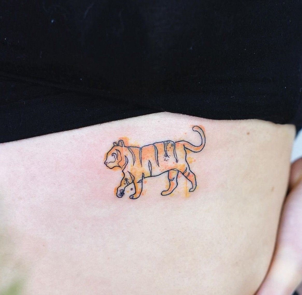 Watercolour tiger 🐯 
Artist: @tszching.tattoo 
________________________________________________
[At Off the Ground Ink, we bring your tattoo ideas to life! 💭 For bookings and inquiries, reach out to us by email at offthegroundink@gmail.com]
.
.
.
.