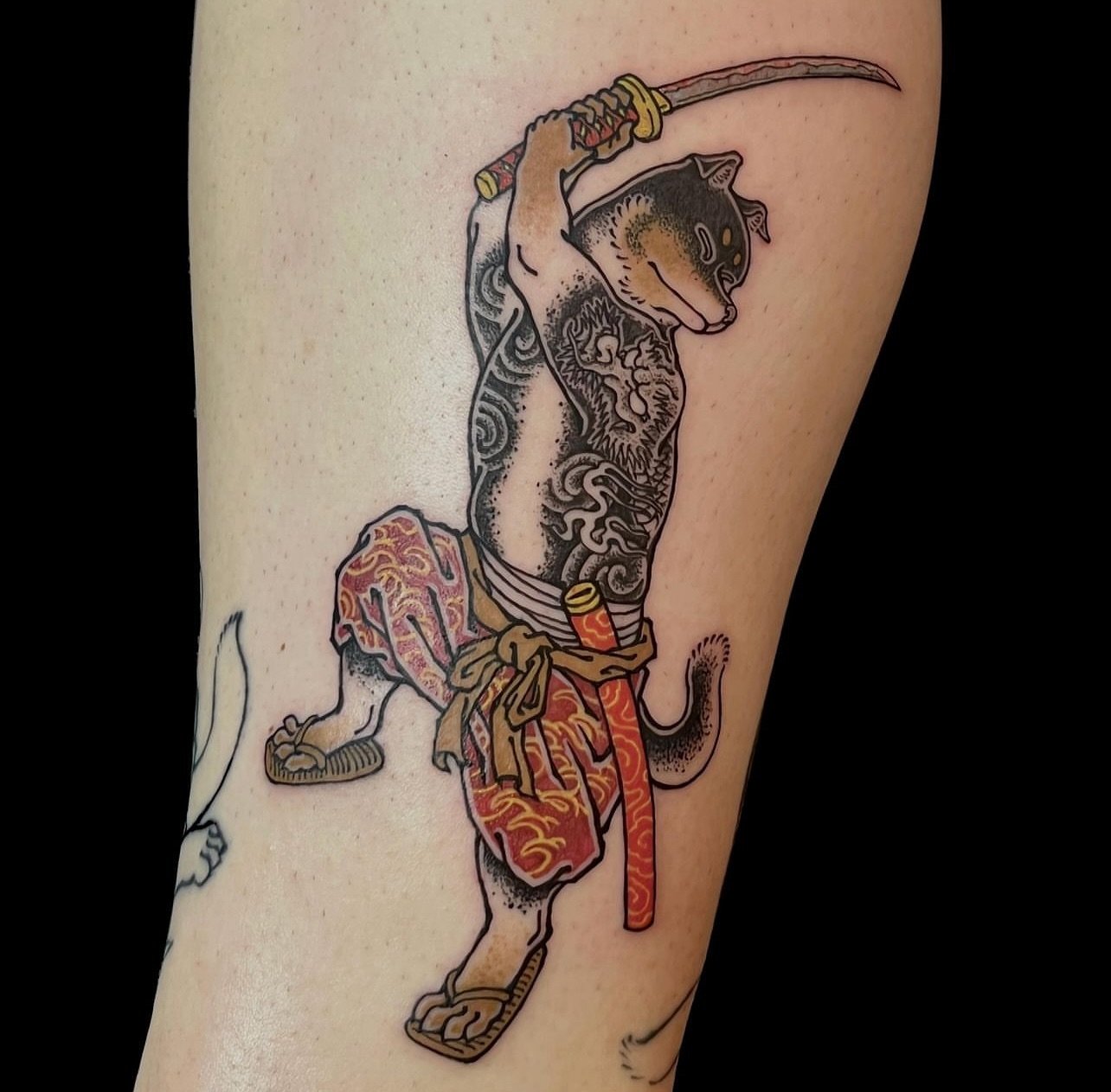 Custom Japanese kobold warrior 🐕
Artist: @joe_the_tattooer 
________________________________________________
[At Off the Ground Ink, we bring your tattoo ideas to life! 💭 For bookings and inquiries, reach out to us by email at offthegroundink@gmail