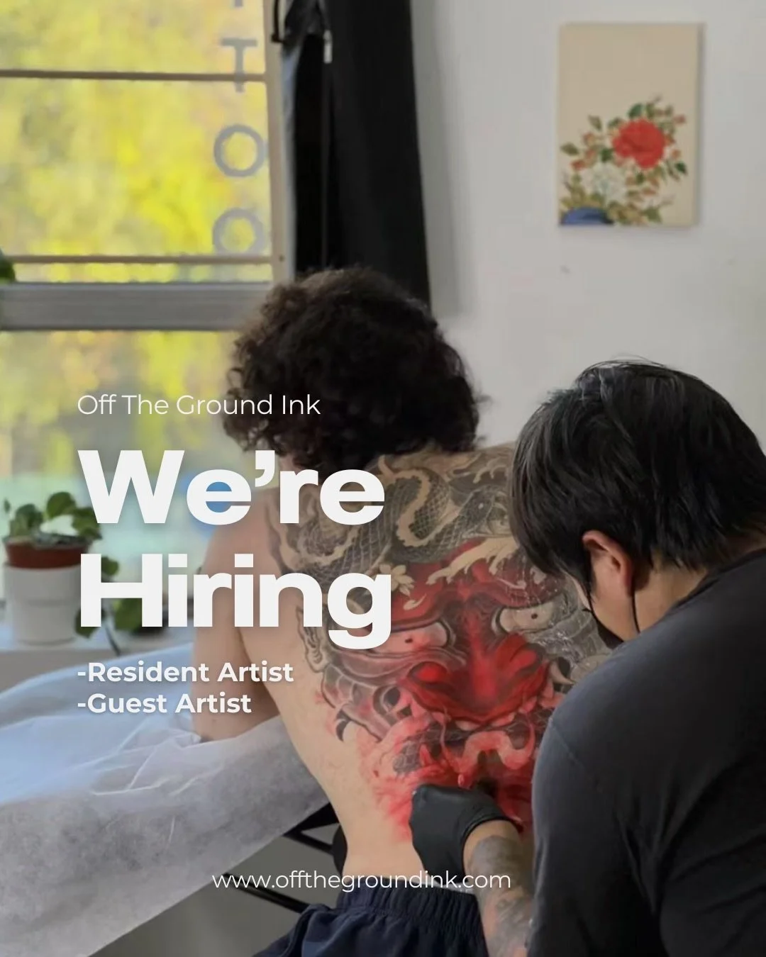 🫡We&rsquo;re looking for an experienced tattoo artist to join our team.

At Off The Ground Ink, we take pride in creating a professional, respectful space where artists can focus on their craft and grow their careers.

What we&rsquo;re looking for: 