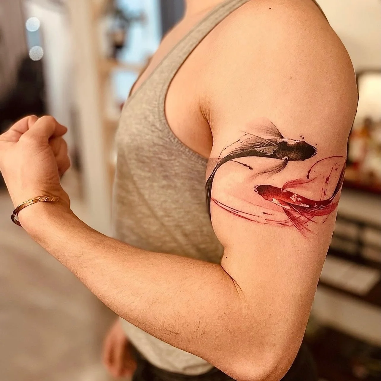 Sumi style Koi fish 🐟 
Done by @n1co_tattoo 
#koifishtattoo #koifish #brushtattoo 
&mdash;&mdash;&mdash;&mdash;&mdash;&mdash;&mdash;&mdash;&mdash;&mdash;&mdash;&mdash;&mdash;&mdash;&mdash;&mdash;
It&rsquo;s more than just ink&mdash;it&rsquo;s a memo