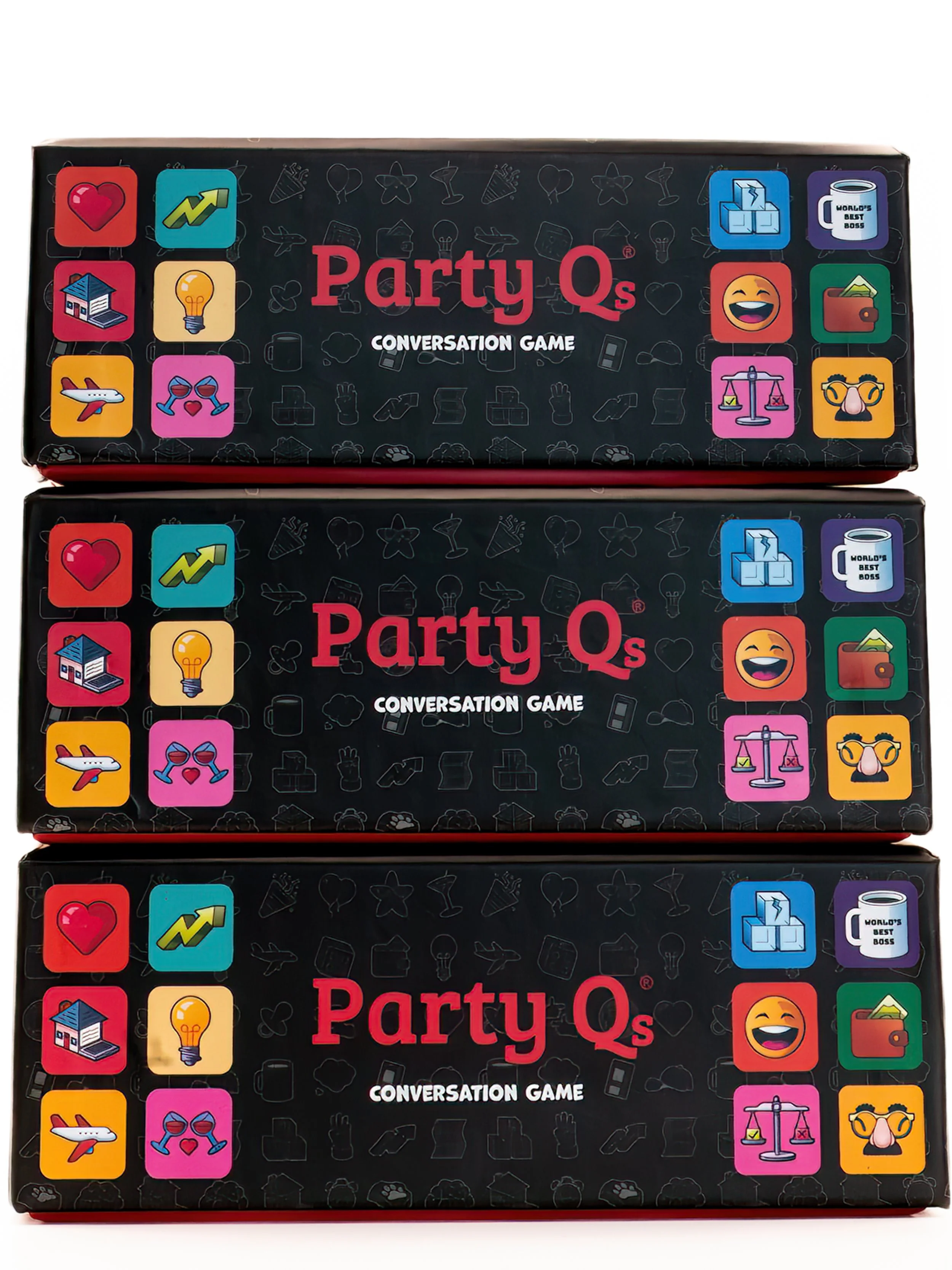 party qs boxes stacked