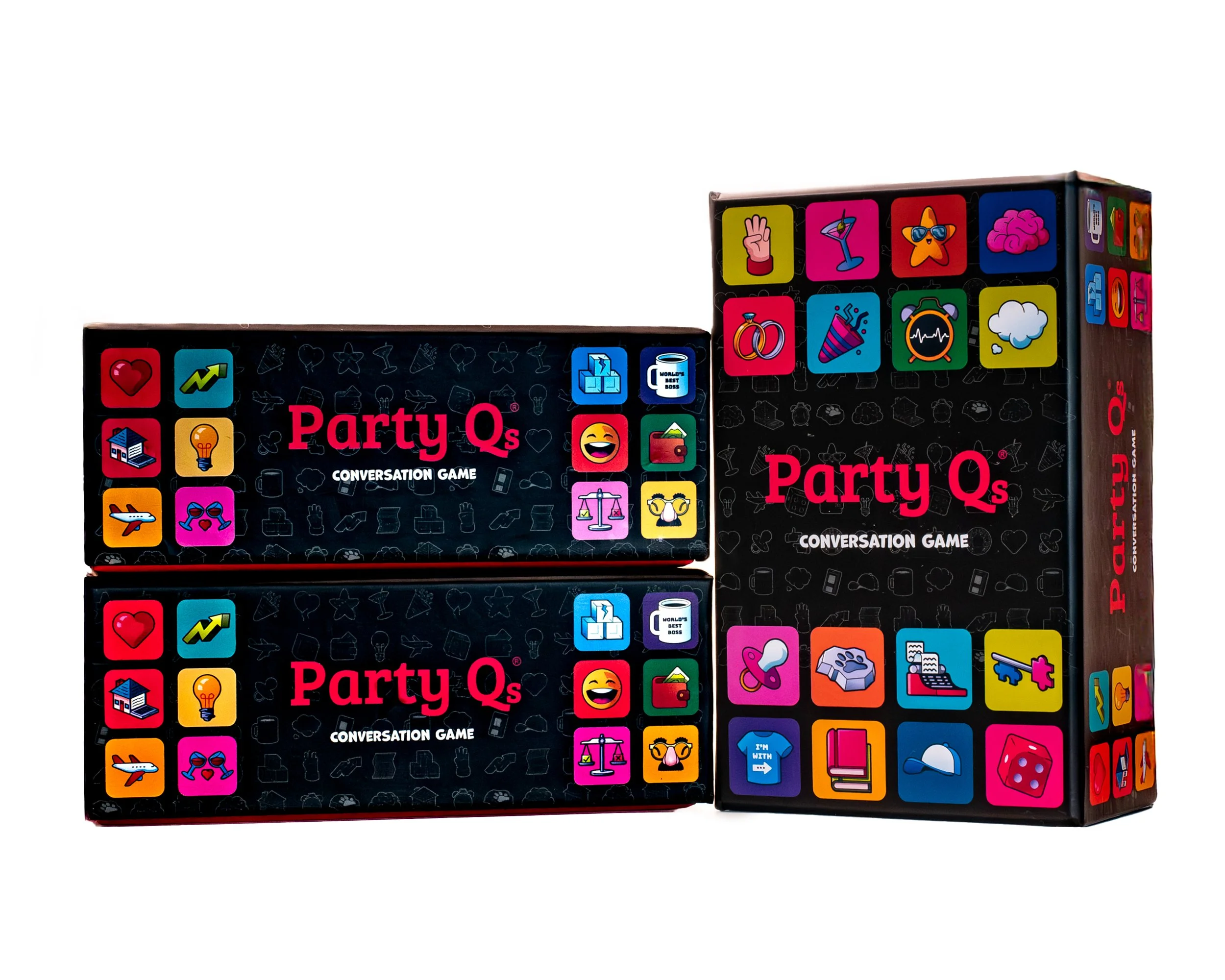 party qs boxes of conversation question cards