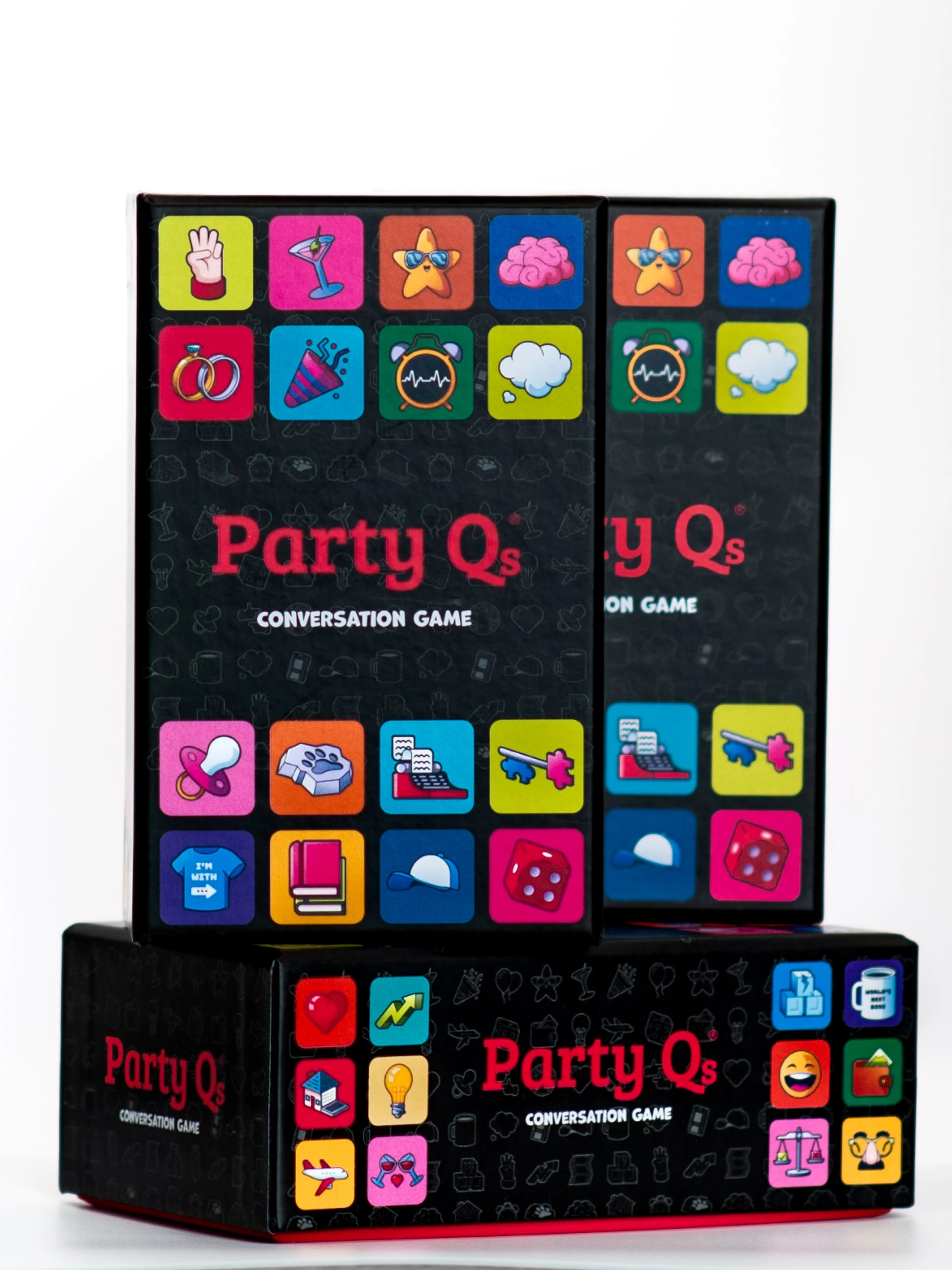 3 boxes of party qs games