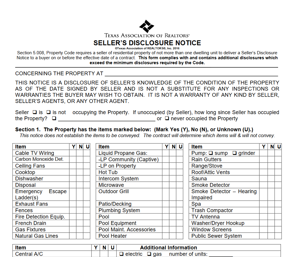 10 Things First Time Home Buyers Should Know About the Seller’s Disclosure Notice