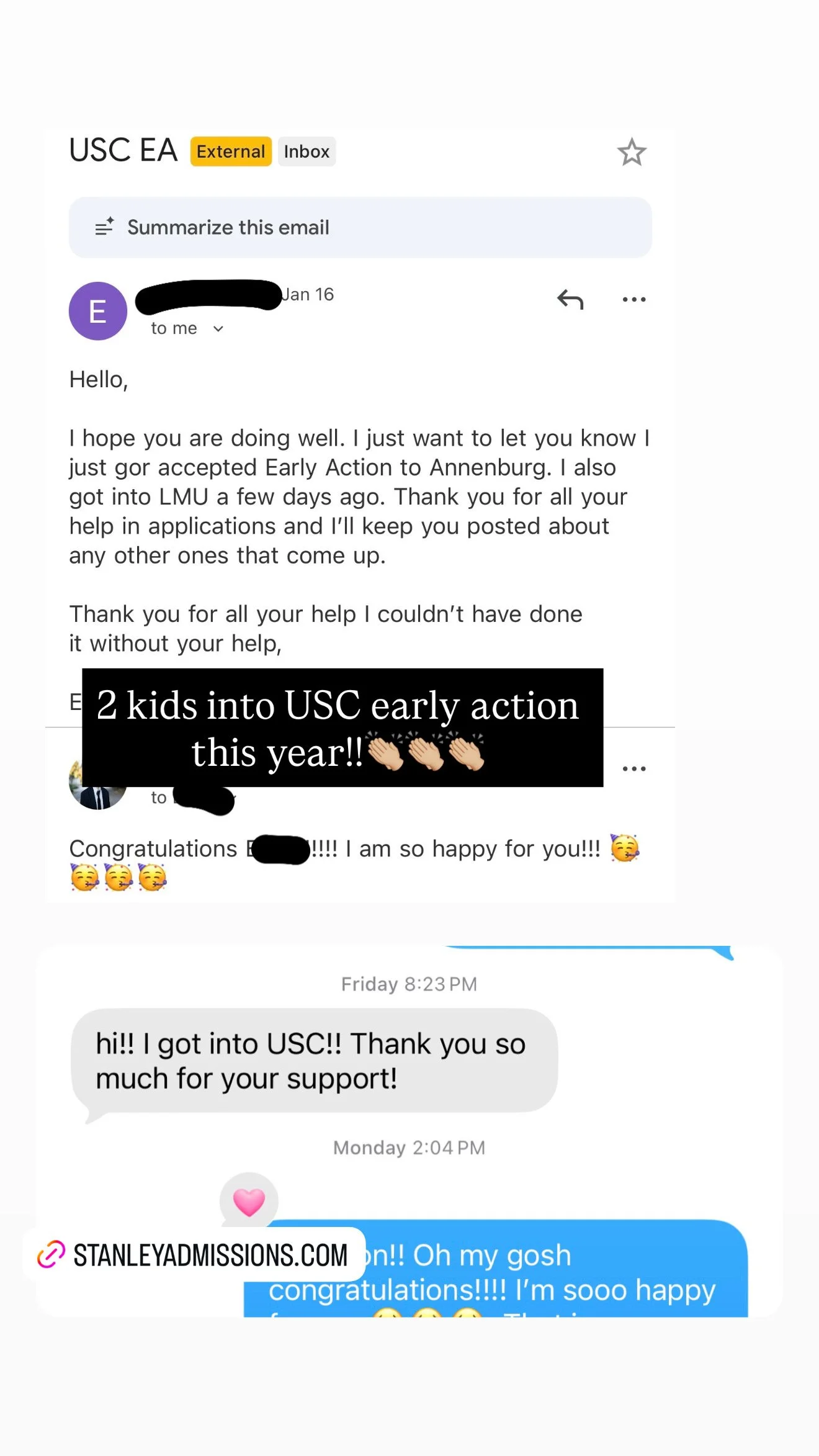 USC Early Action Admit