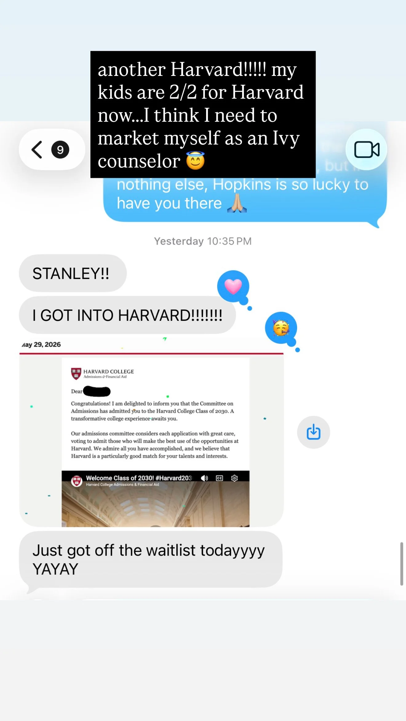 Harvard Waitlist Admit