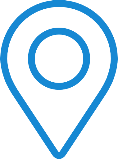 Blue map location marker icon.