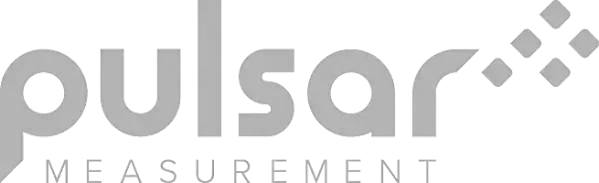 The Pulsar Measurement logo in gray text on a black background.