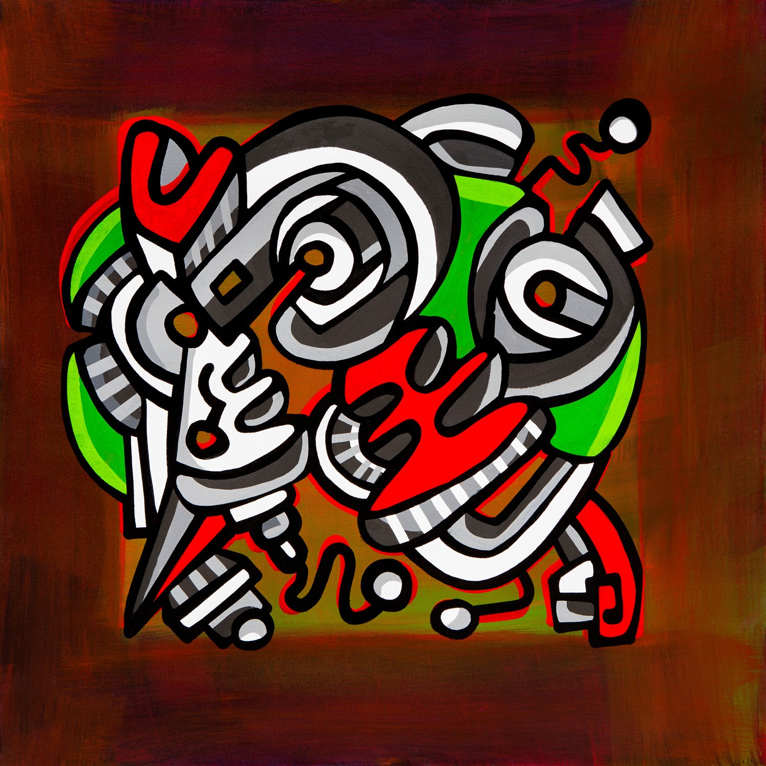 Manu, 2018. Acrylic on canvas - 30 x 30 x 1.5 in.