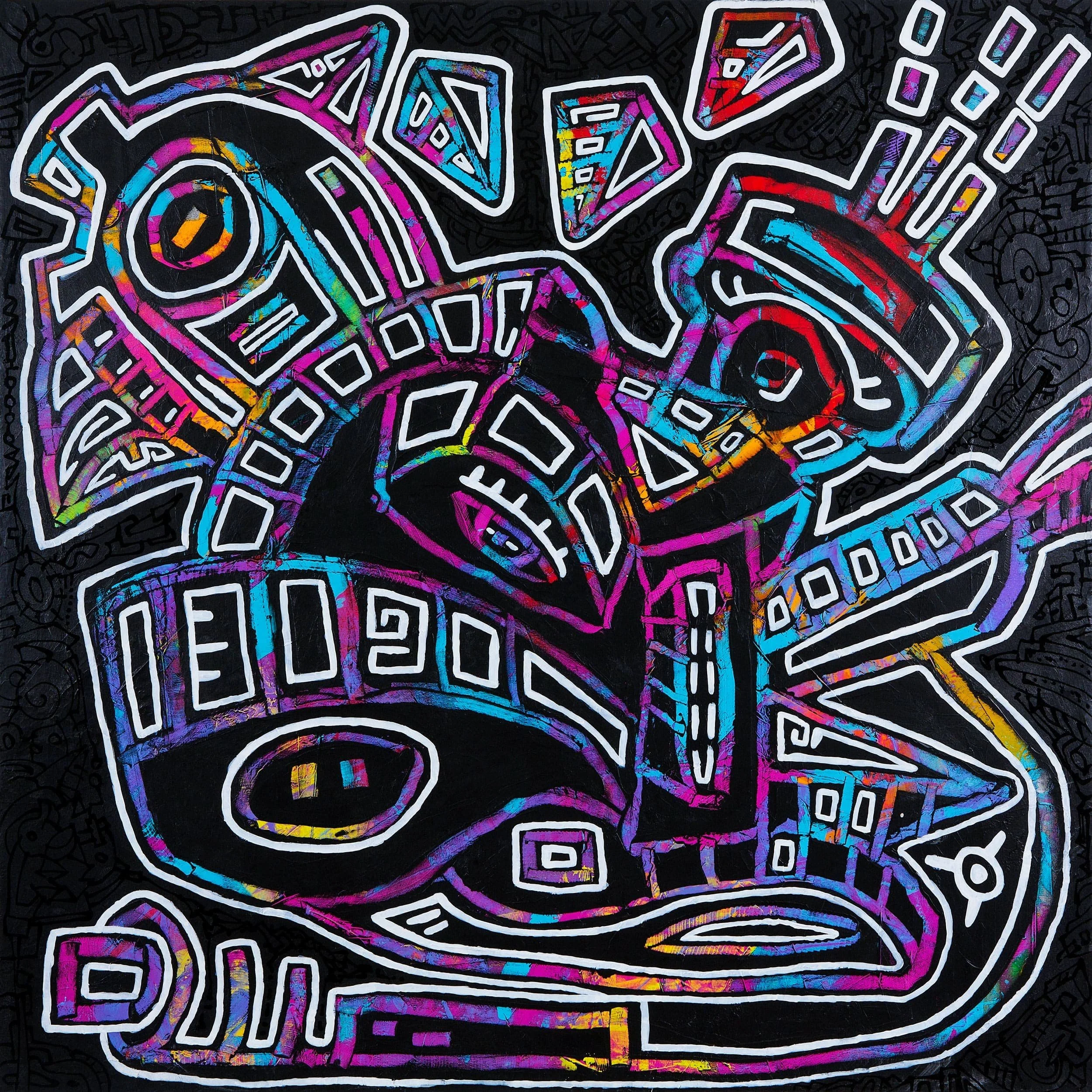 Poulet, 2017. Acrylic on canvas - 36 x 36 x 1.5 in