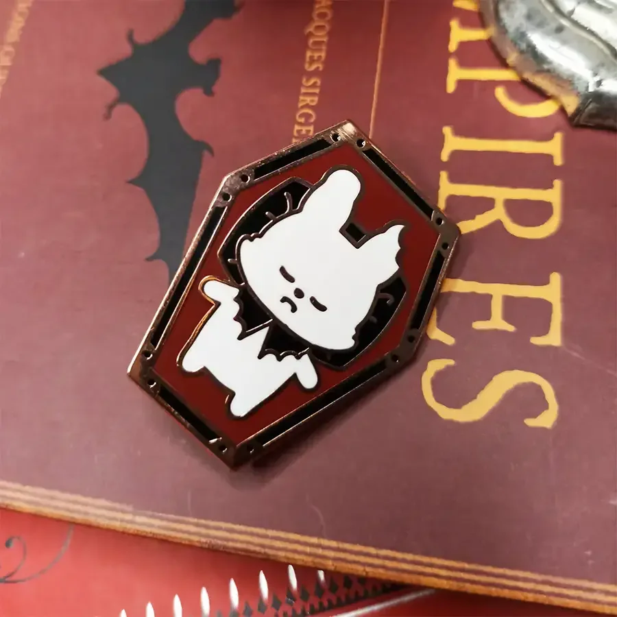 Vampire bunny enamel pin