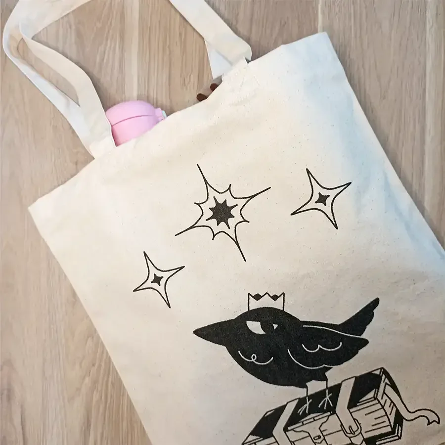 Crowned crow tote bag