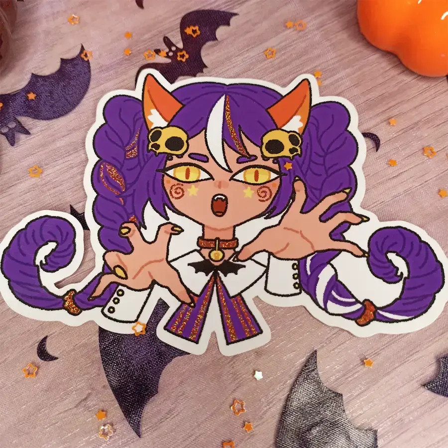 Halloween cat sticker