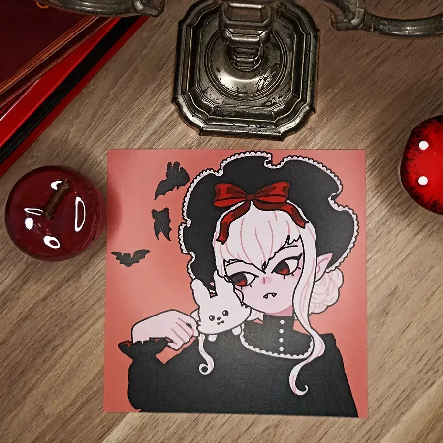 Small fangs & big ears print