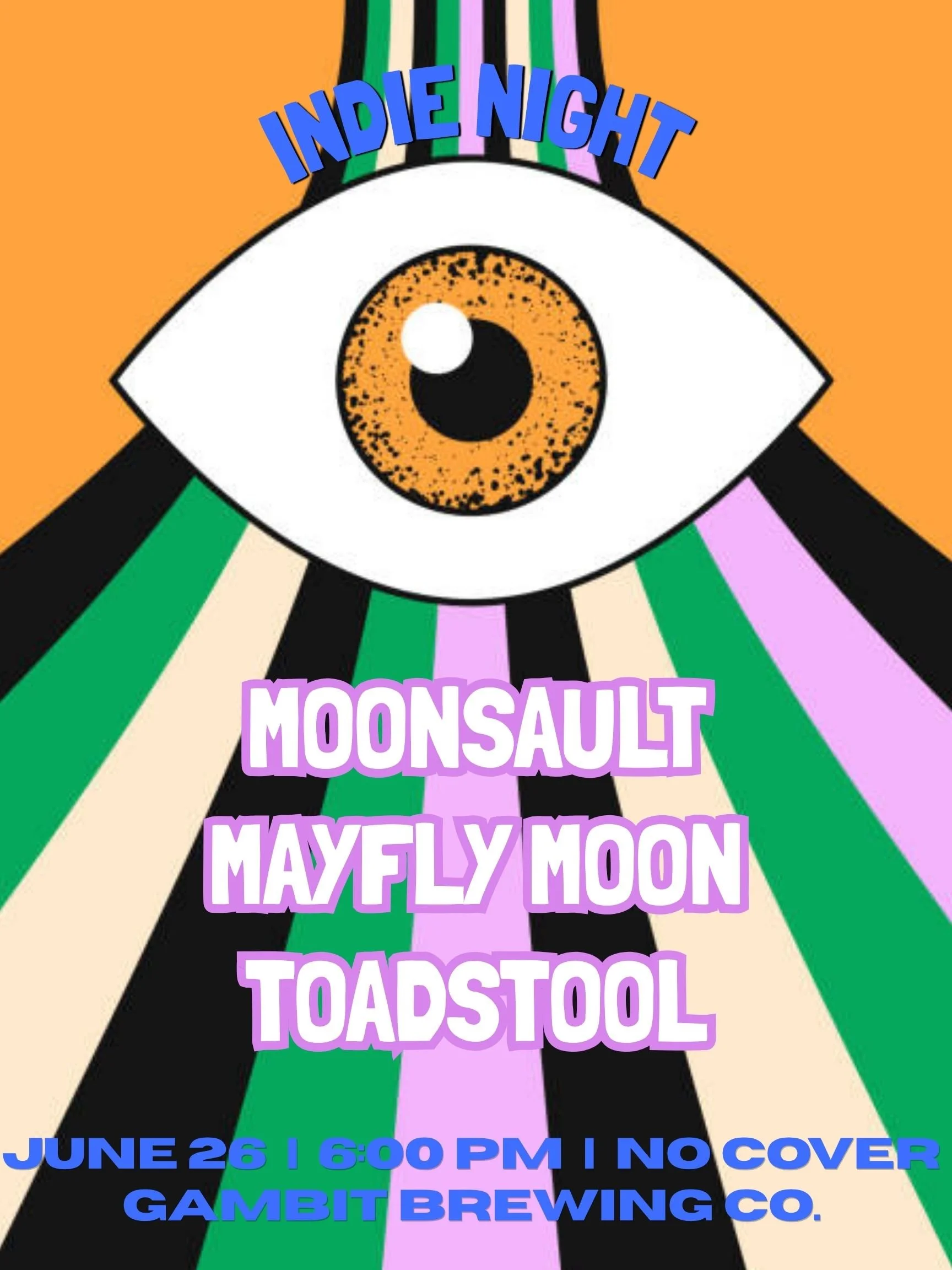 Indie Night: Moonsault, Mayfly Moon, & Toadstool