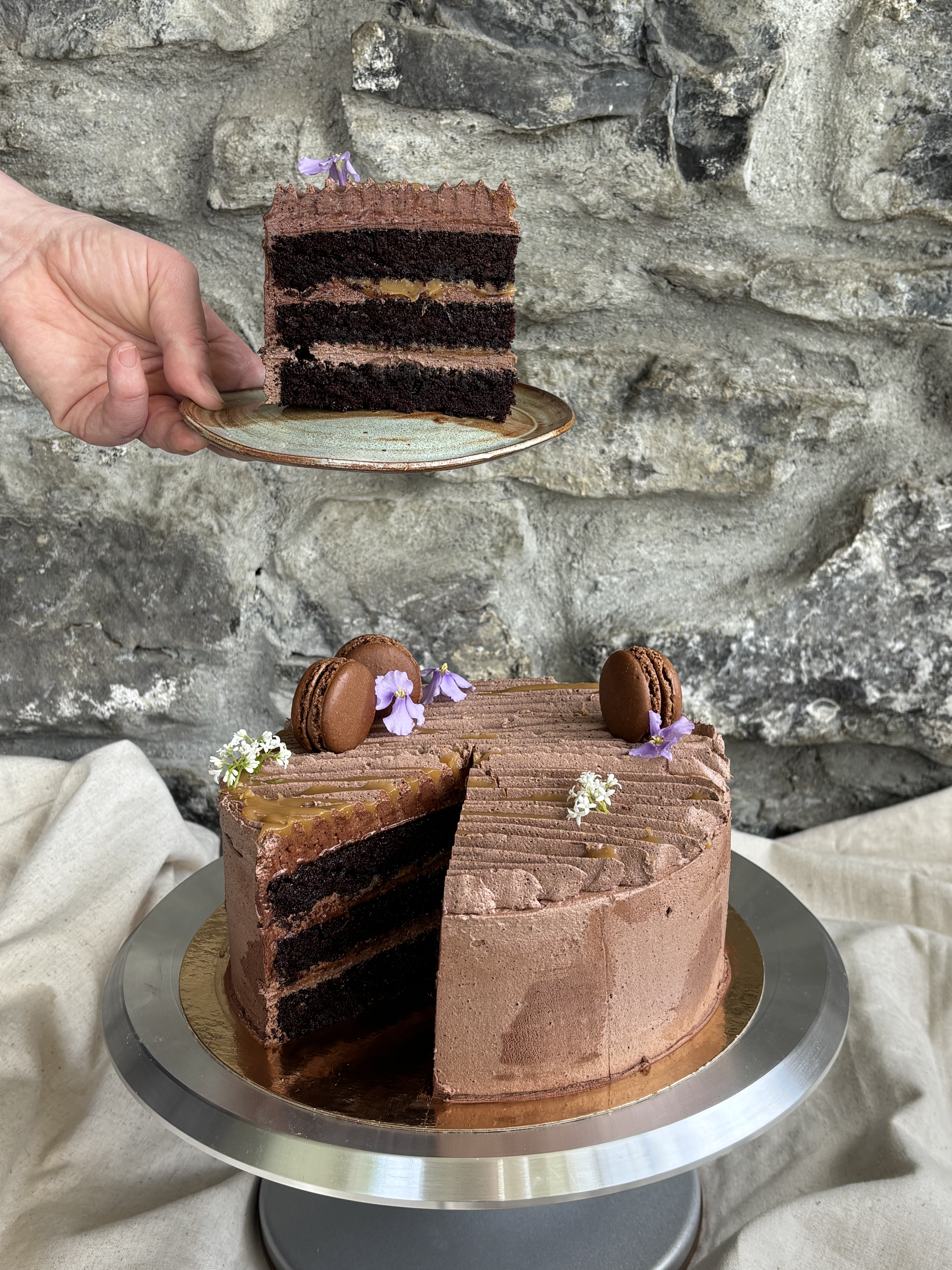 Chocolate Miso Caramel Cake