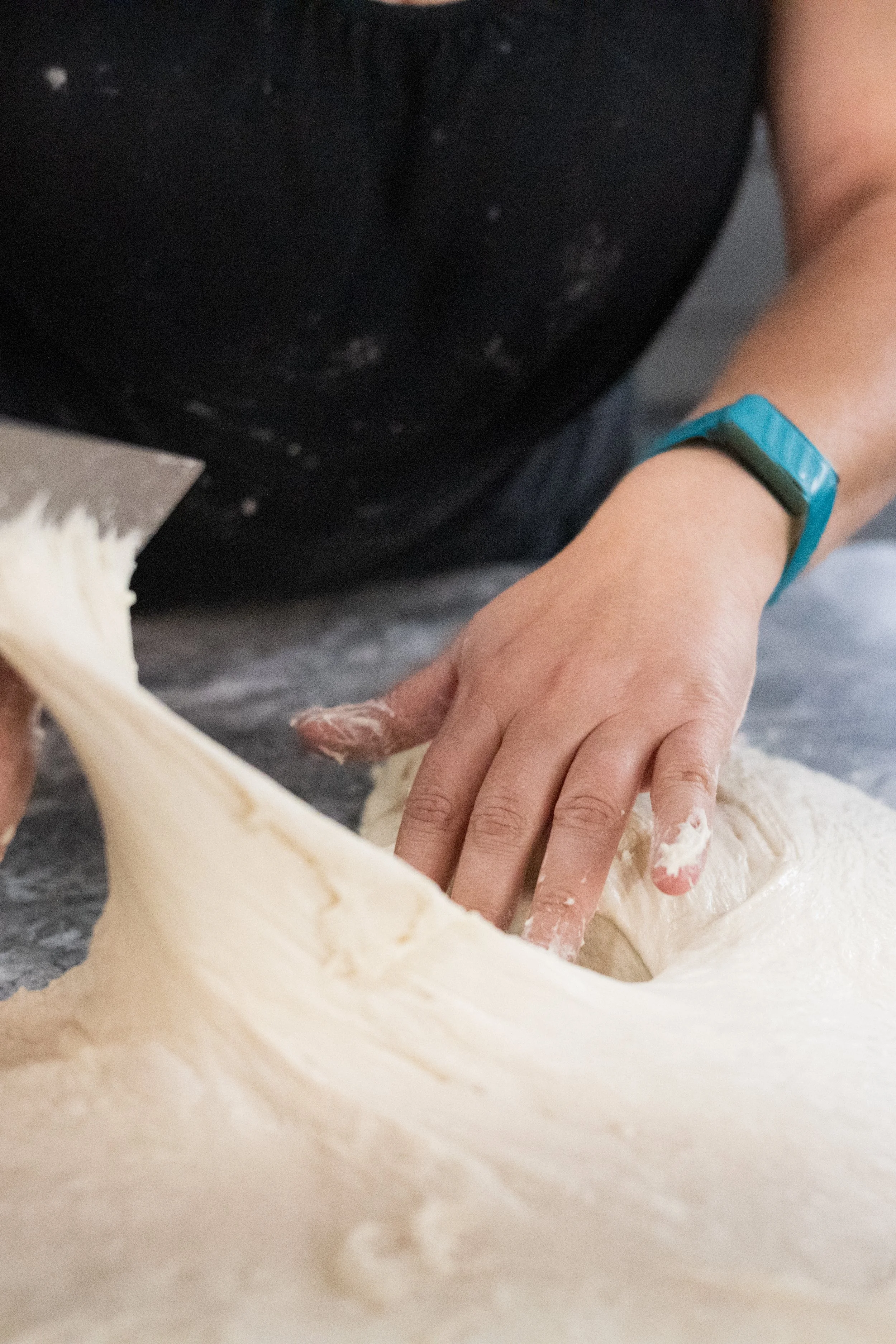 Sourdough bread-baking workshop in Austin with hands-on dough shaping
