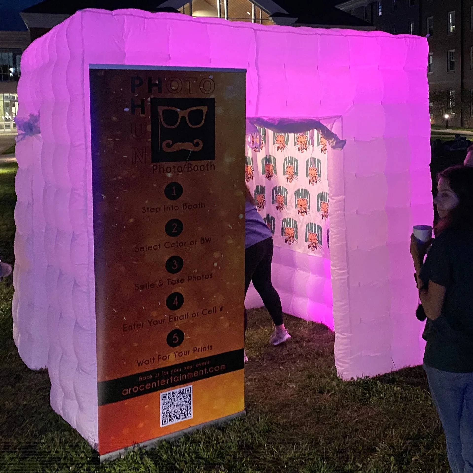 LED Inflatable Photo Booth Cube at College event in Athens Ohio