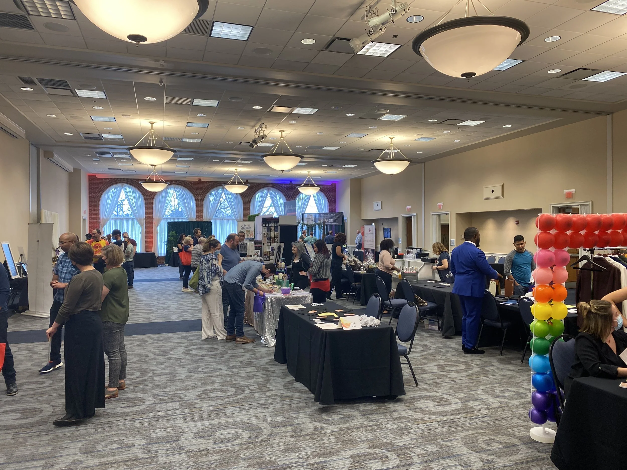 View of the bridal show room for the rainbow network bridal showcase in Columbus Ohio