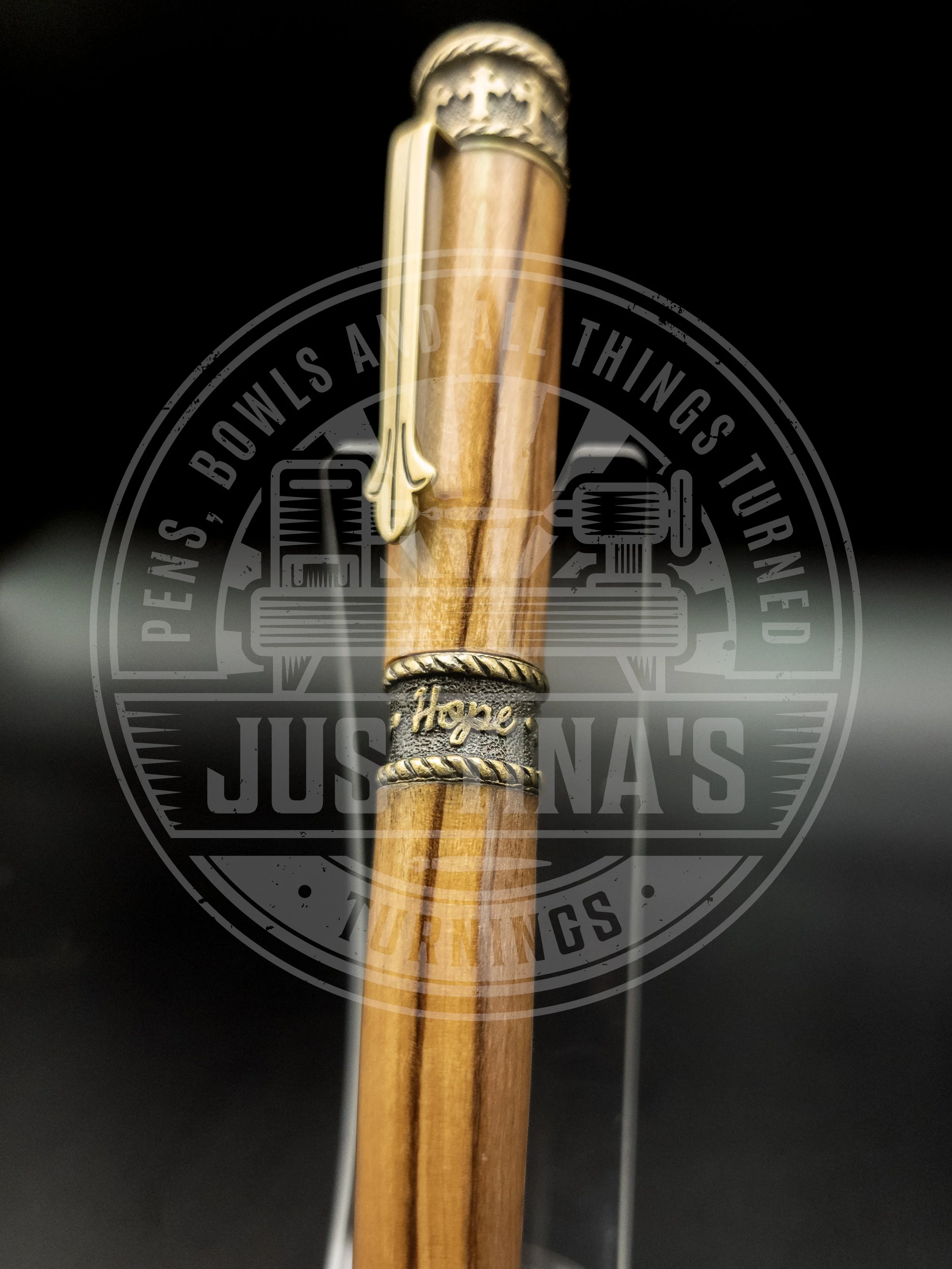 Faith Pen - 

This pen is made with Olive Wood that was grown in Jerusalem. Comes is a COA (Certificate of Authenticity) . 