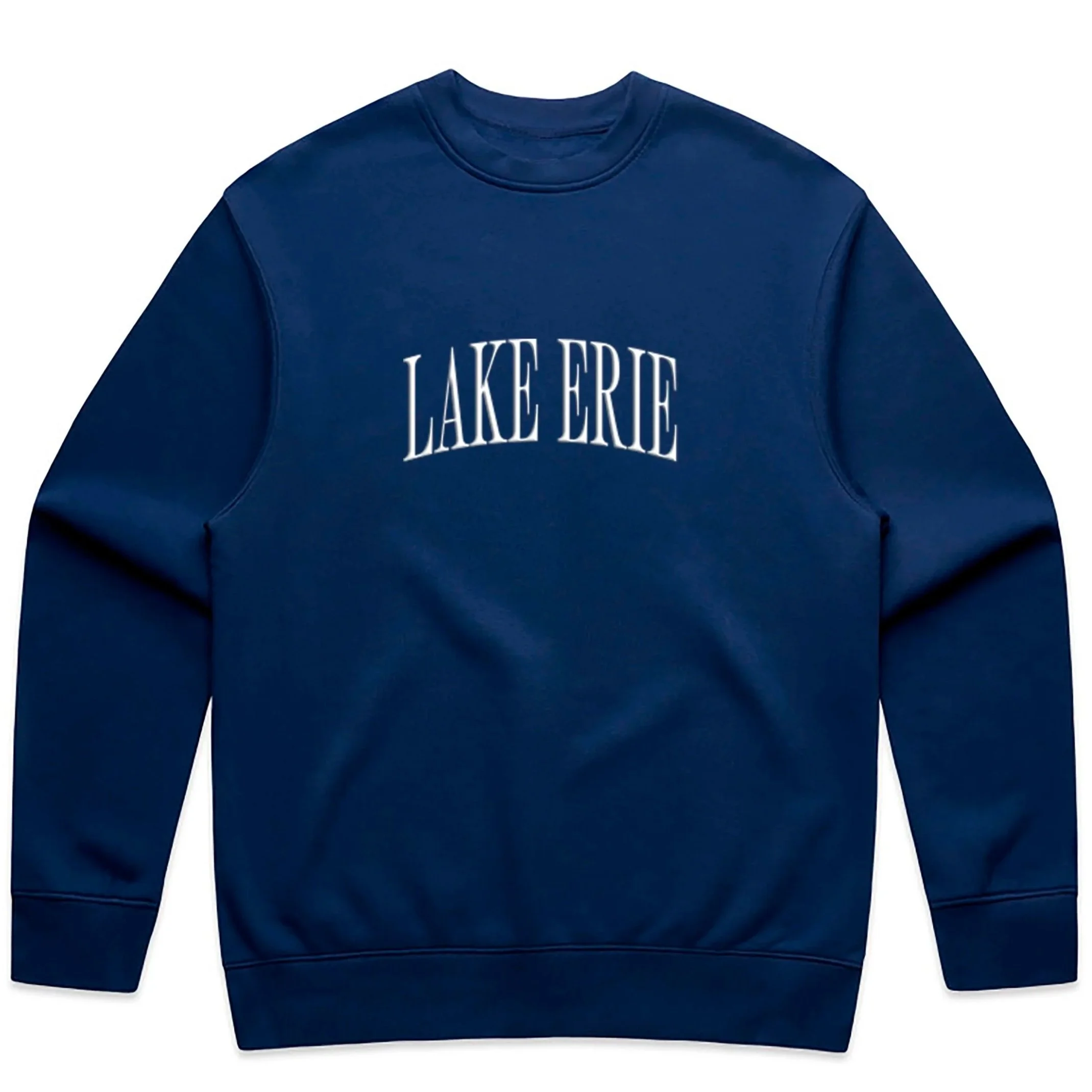 Lake Erie Classic Embroidered Crewneck – Navy