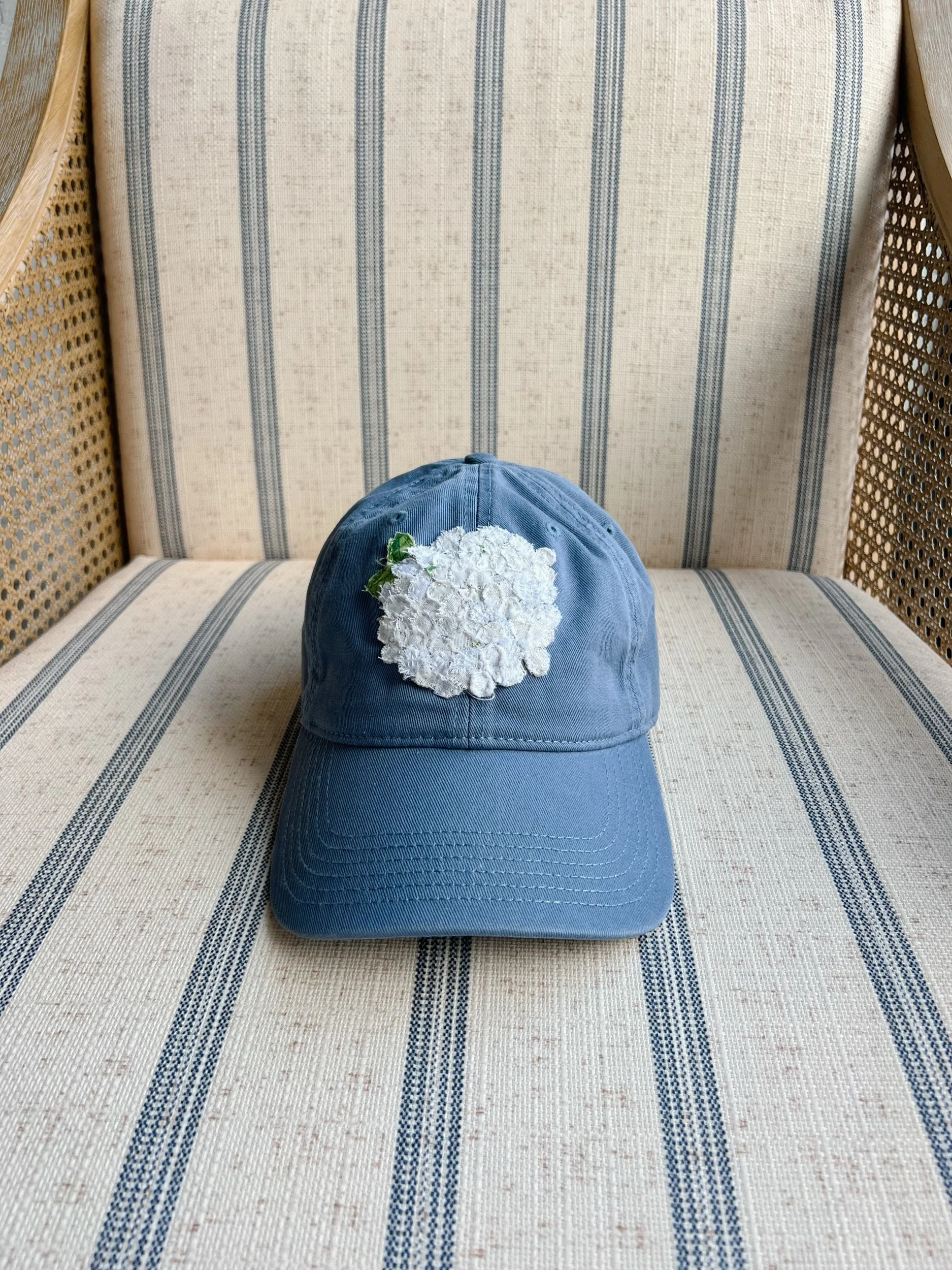 Hydrangea Cap – Lake Blue with White Hydrangea 3