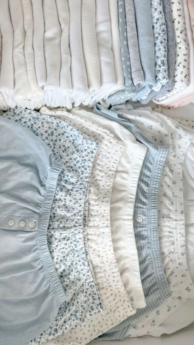 Coastal girl blue and white loungewear