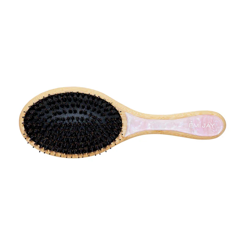 Emi Jay flat hair brush with mixed nylon and boar bristles for detangling and shine