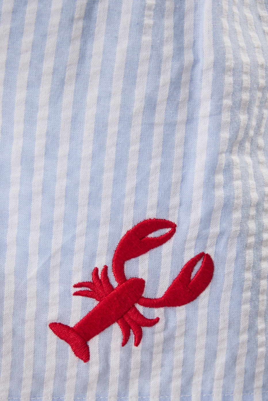 Seersucker Striped Lobster Boxer Shorts