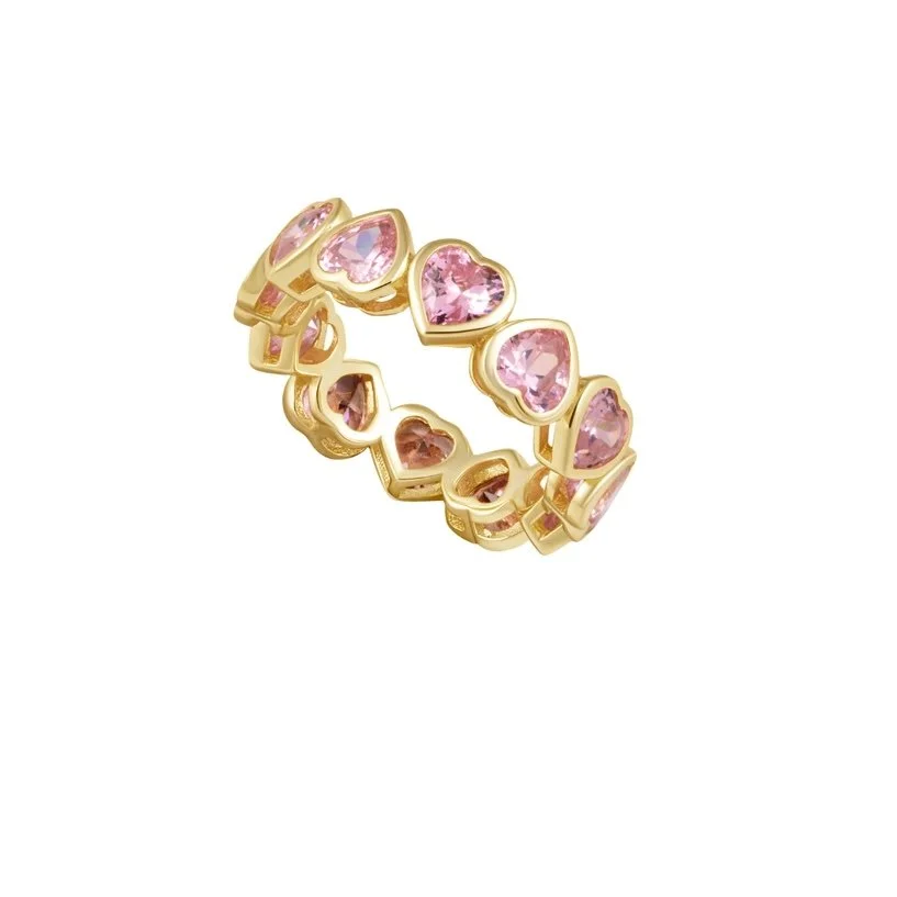 Heart Bezel Ring – Pink