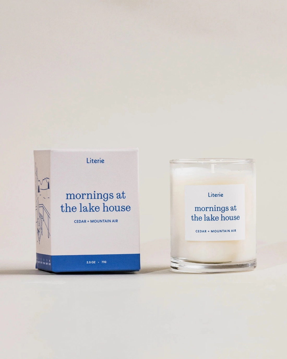 mornings at the lake house literie candle little
