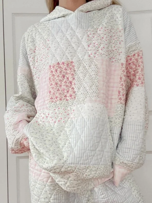Petal Pastel Quilted Hoodie