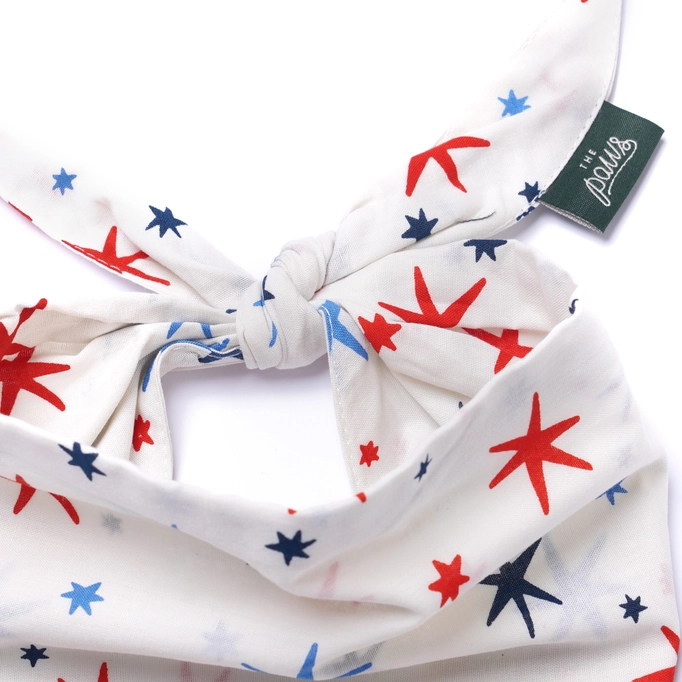 The Paws red and blue stars dog bandana