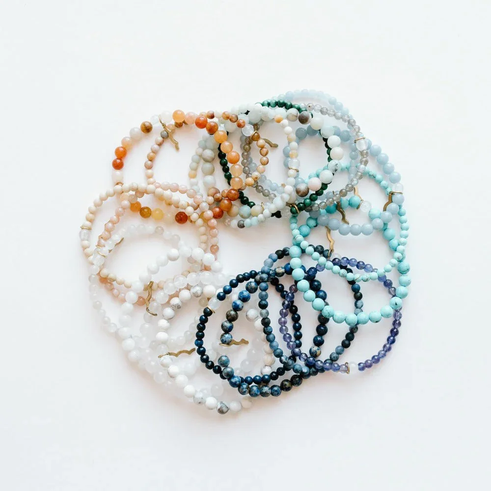 women’s sodalite beaded bracelet with UV awareness bead by Sailormade