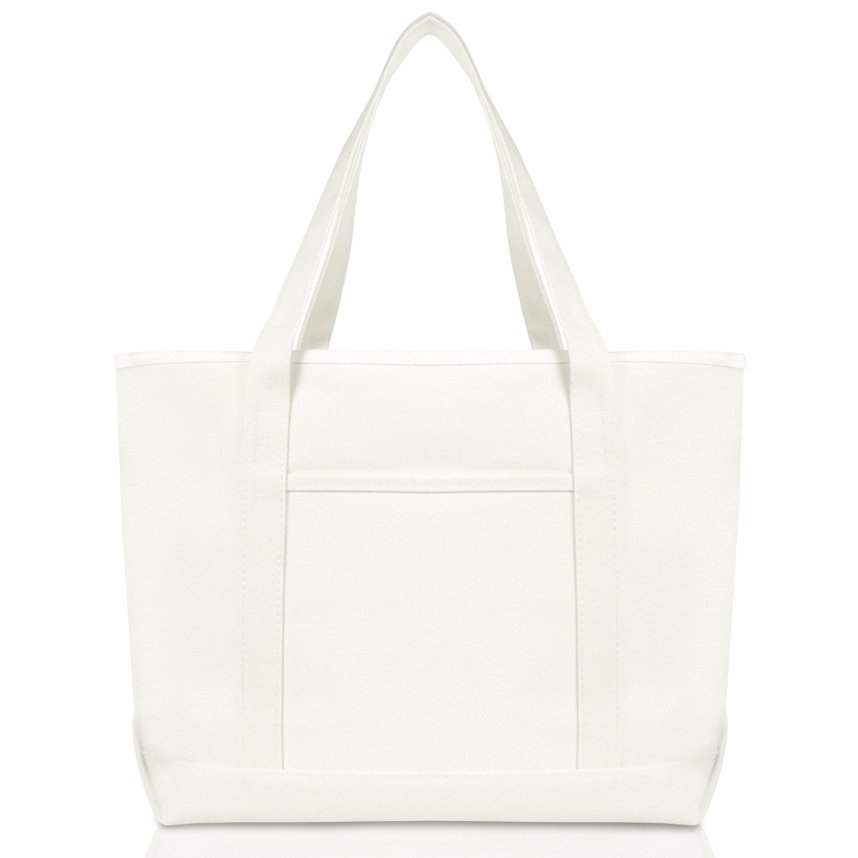 Medium Canvas Tote – White
